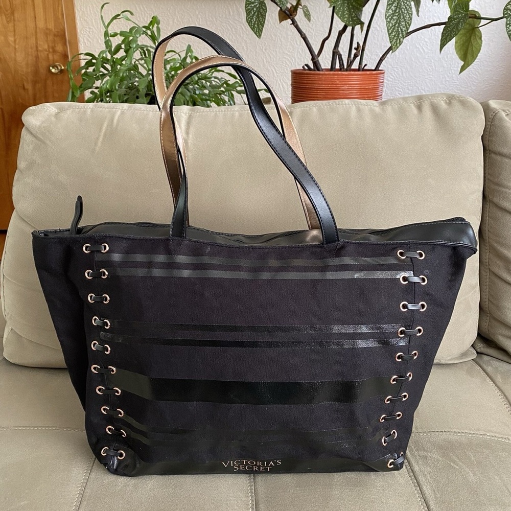 Victoria's Secret Black and Gold Tote